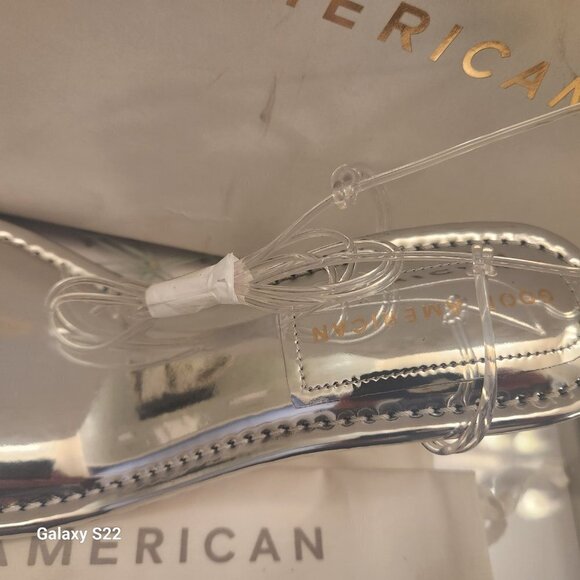 NIB Good American Cinder-F*cking Rella Wedge Silver. Size: various - Picture 2 of 8